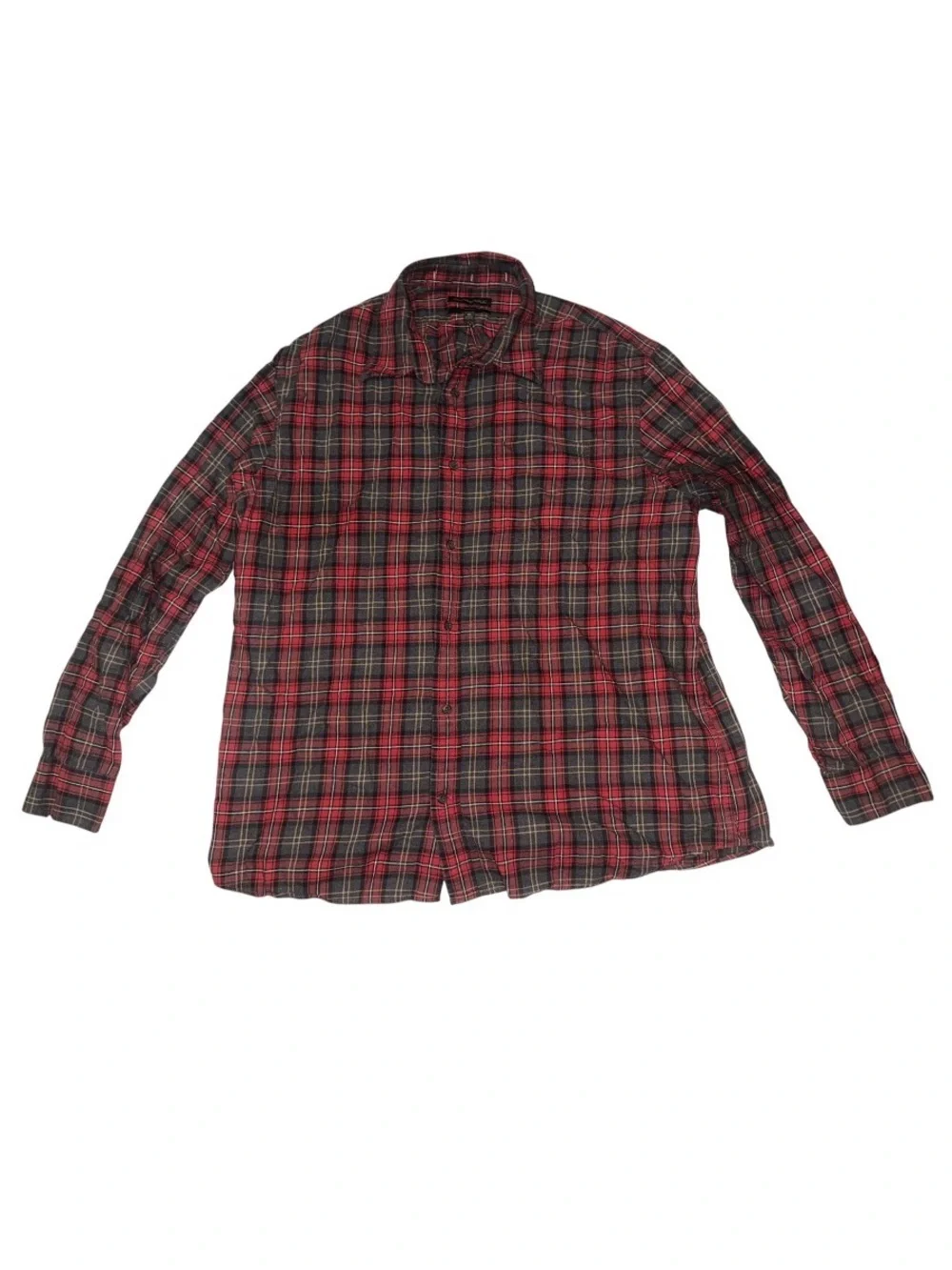 Banana Republic Red and Black Plaid Button-Down Shirt